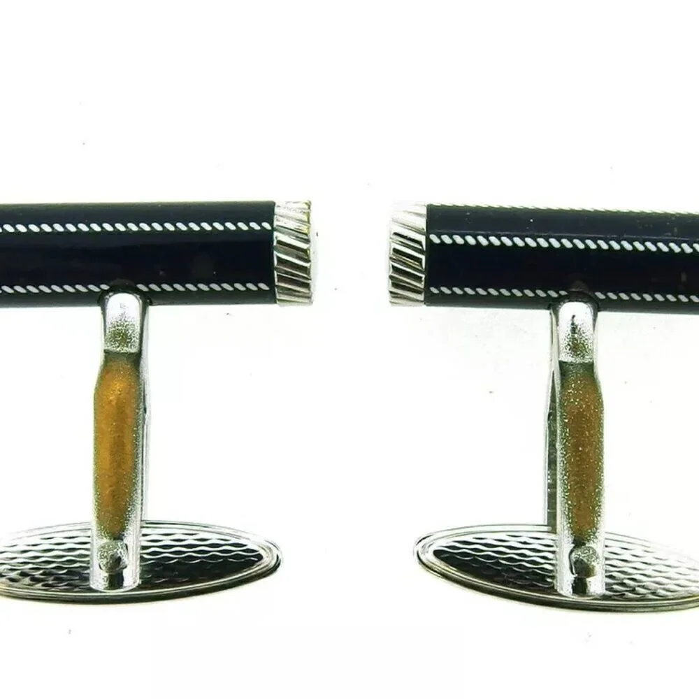 dunhill cuff bar type Silver hardware Authentic Used
